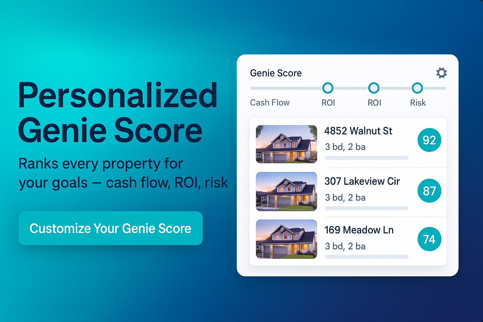 Genie Score details panel highlighting personalized ranking.